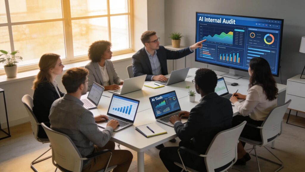 Team bespreekt AI-ondersteunde interne audits en data-analyse