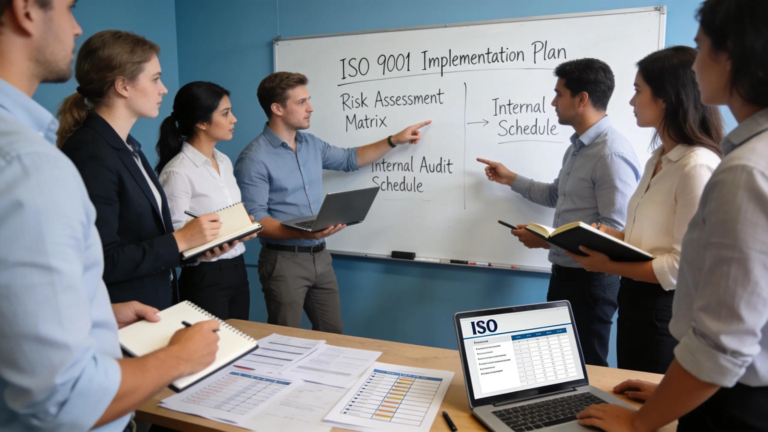 Participants in an interactive ISO workshop collaborating on problem-solving tasks