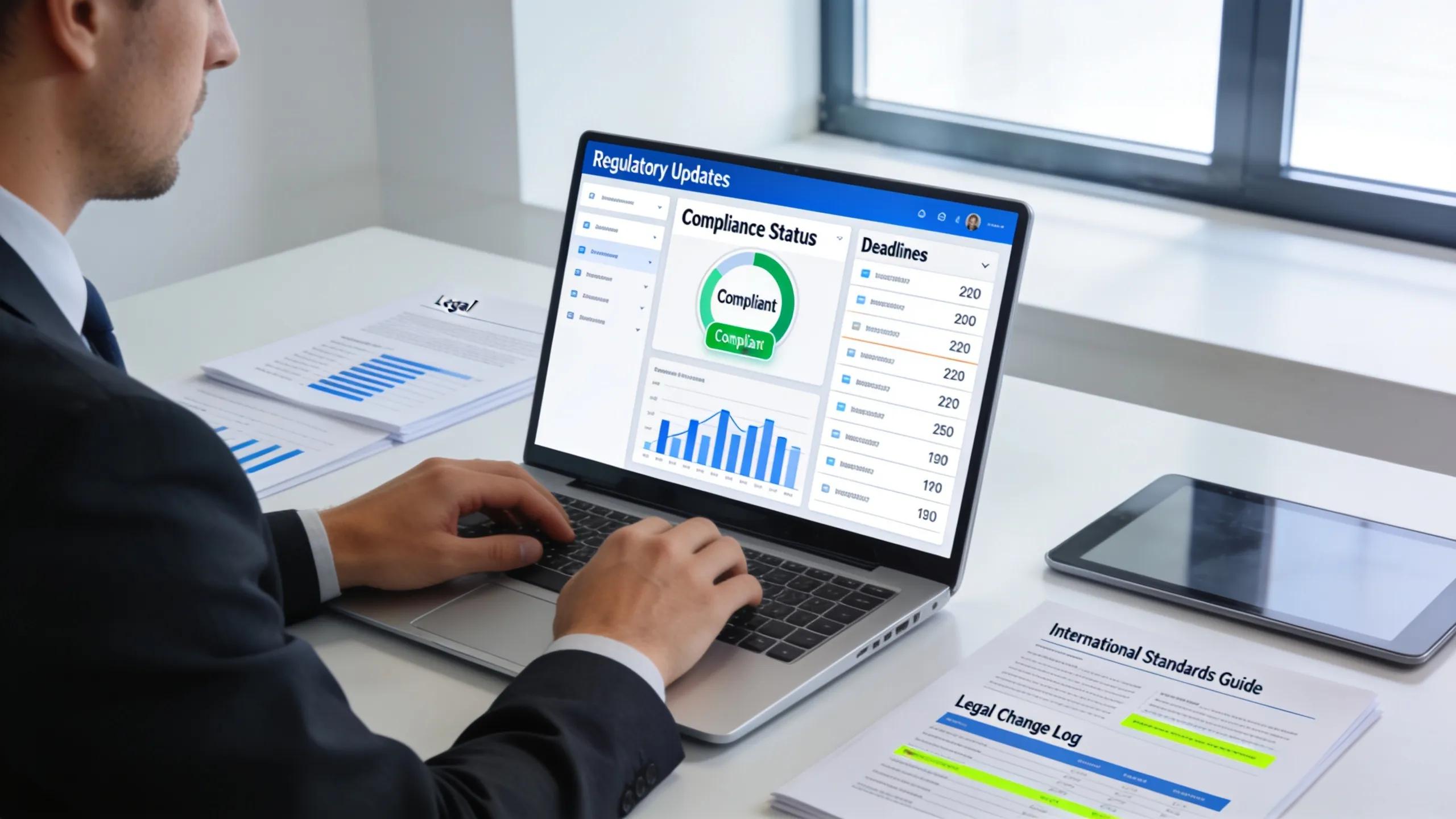 Comprehensive compliance monitoring with advanced software tools in use