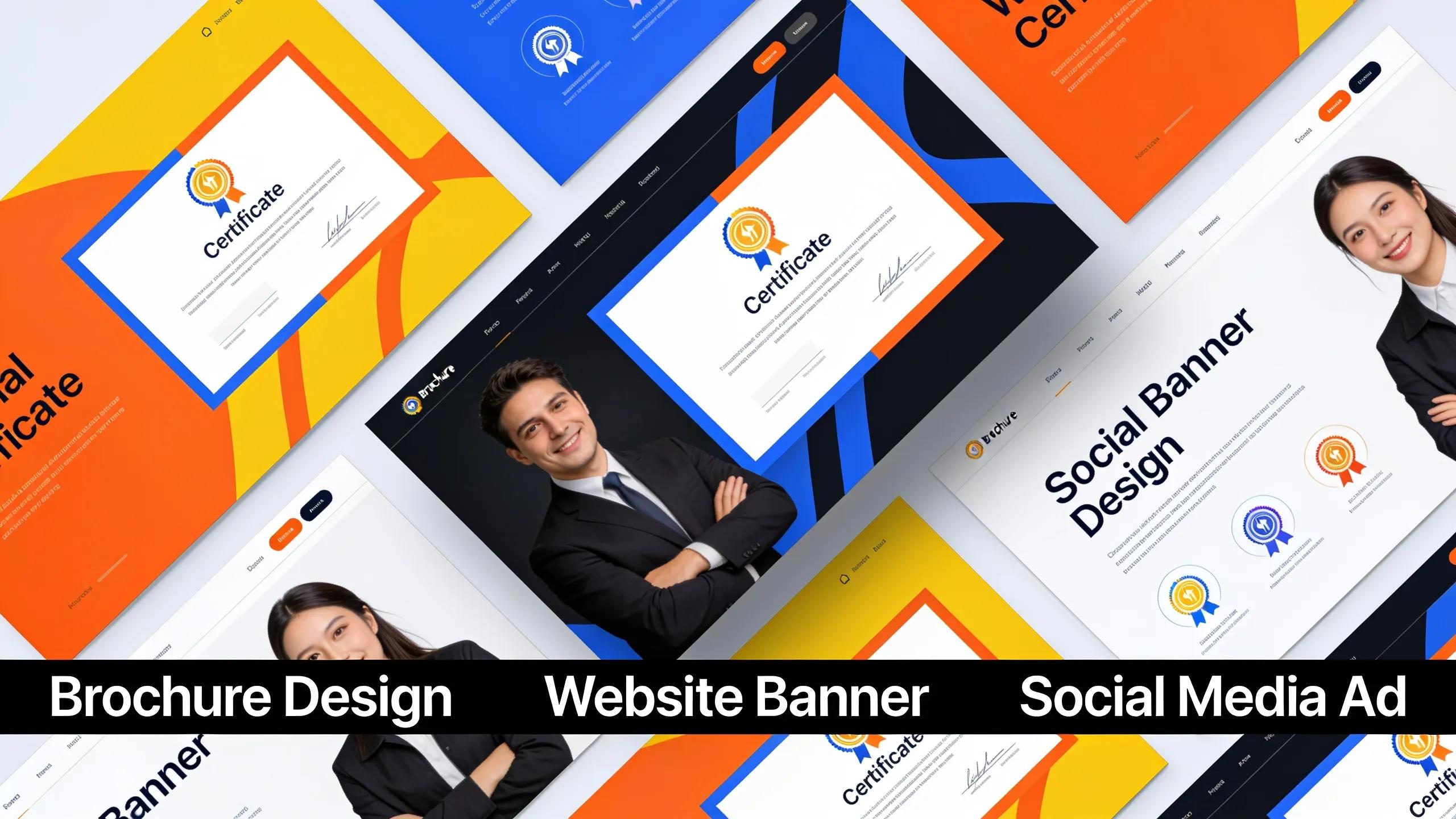 Showcasing multiple marketing materials with effective use of certificate logos